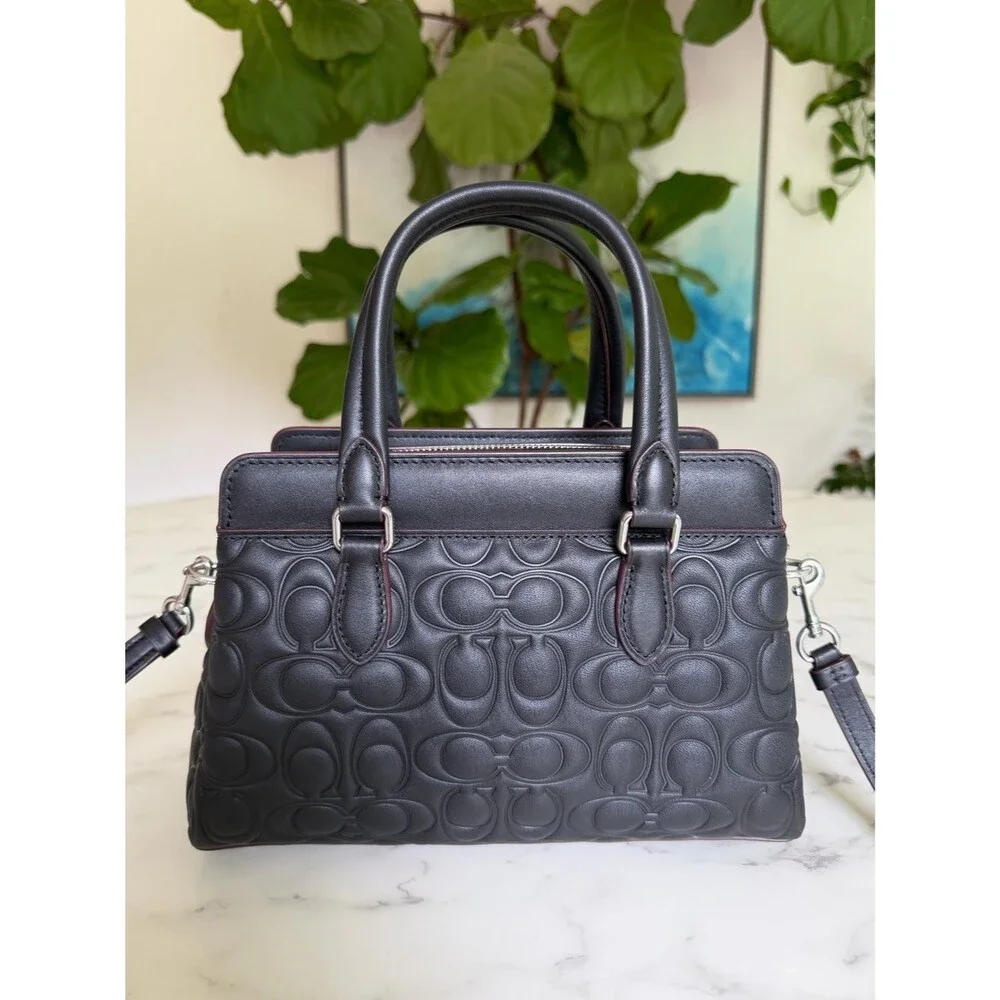 Coach Mini Darcie Carryall in Signature Nappa Leather CM050 Black Crossbody Bag